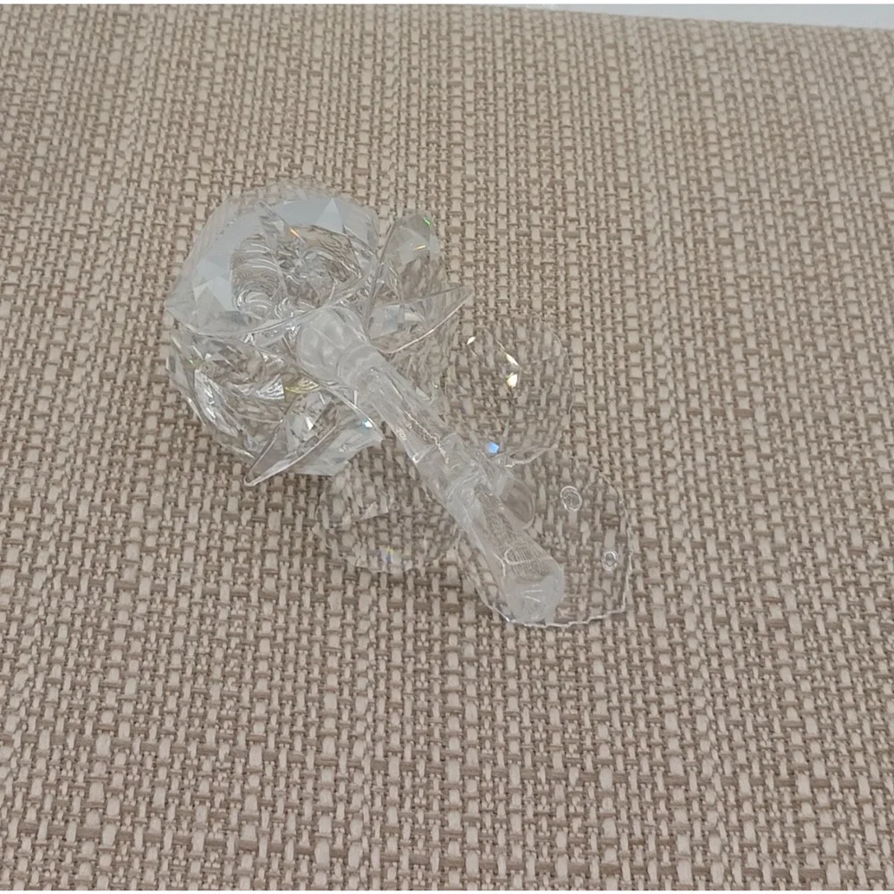 Swarovski Silver Crystal Rose Blossom Figurine Faceted Glass Collectible